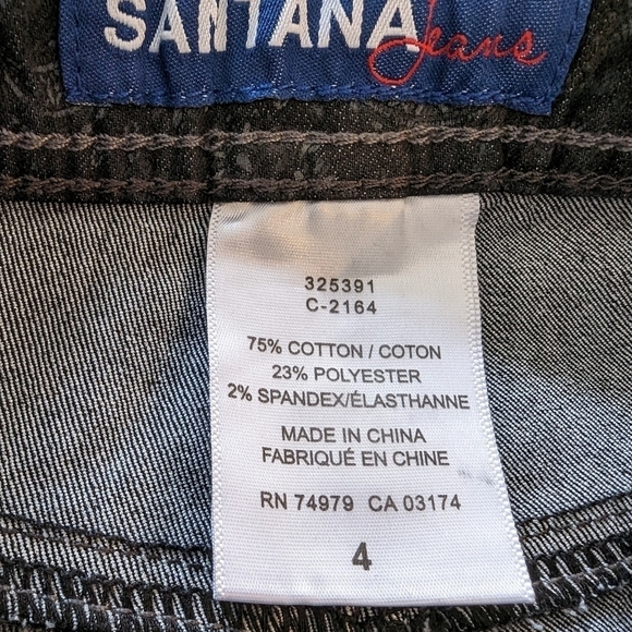 SANTANA Cuffed charcoal Denim Jeans. Size 4 or 6 - Picture 7 of 8